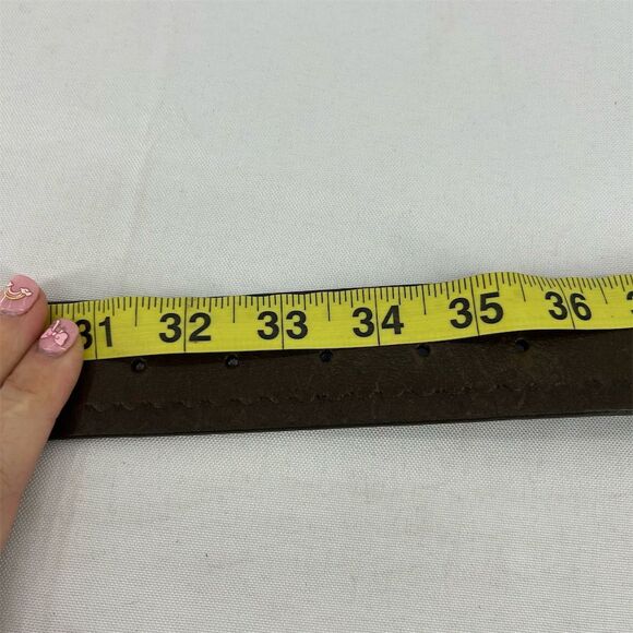 GUESS Woman's Brown Leather Belt w/ Turquoise Buckle Size Large Western Vintage - Picture 16 of 16